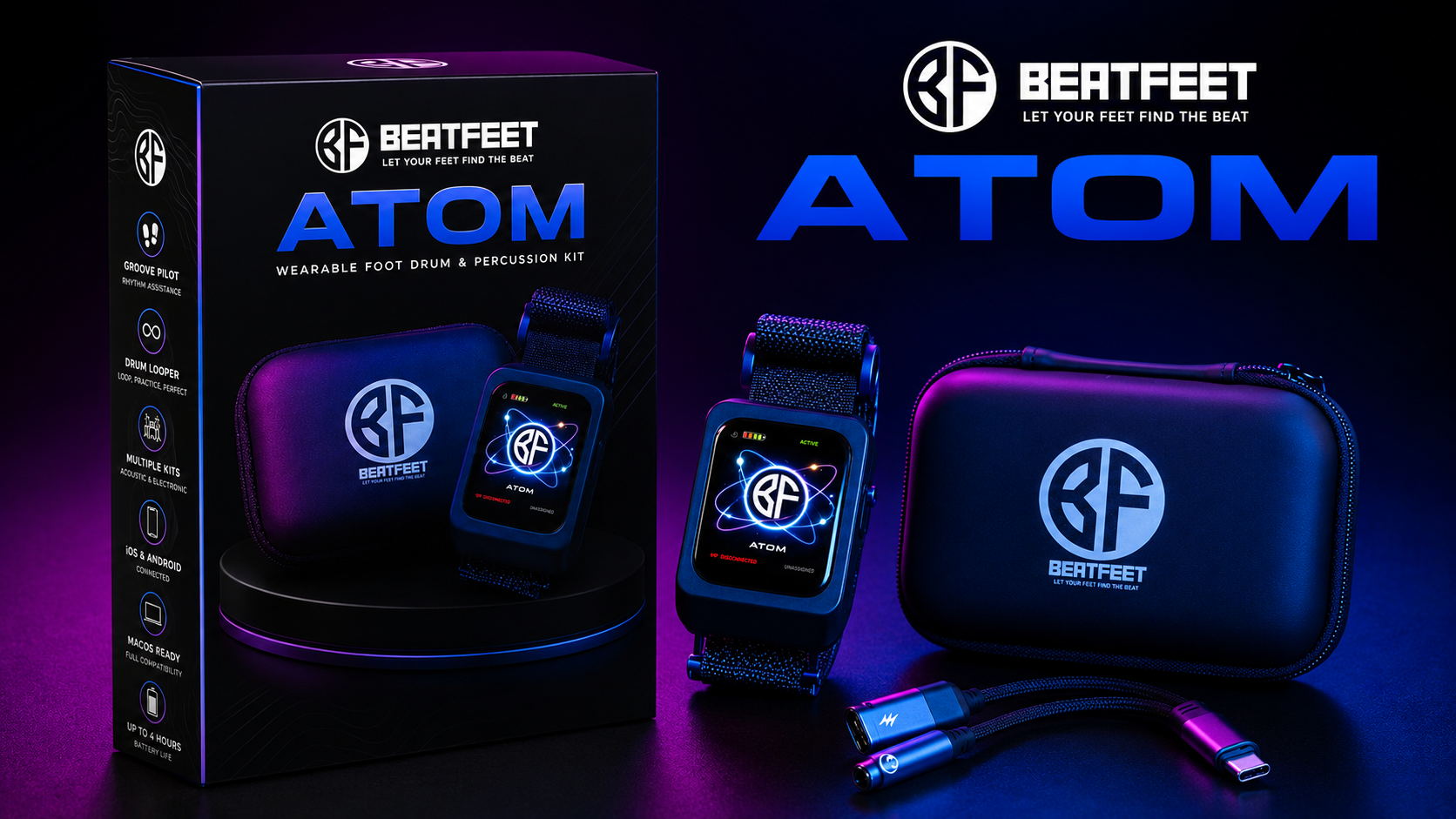 BeatFeet Atom wearable foot drum kit